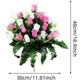 thumbnail image 5 of Artificial Cemetery Flowers – Grave Decorations, Cemetery Flowers for Grave Vase, Artificial Rose, Silk Flowers for Long-Lasting Remembrance (Red+White, 2 Bouquets), 5 of 5