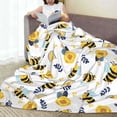 thumbnail image 6 of Pofeuu Bees And Rainbows Print Ultra-Soft Micro Fleece Blanket,for Bed Or Sofa,All Season Throw Blankets Flannel Blanket-50"x40", 6 of 7