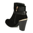 thumbnail image 3 of Nature Breeze Goldrush-01 Women Faux Suede Harness Buckle Chunky Heel Bootie, 3 of 5