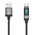 thumbnail image 1 of Cable GMobile Tipo-C A USB, 1m, 66W, trenzado, pantalla led, negro, 1 of 2
