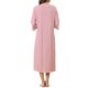 thumbnail image 3 of Ropa de baño de mujer Inspire Chic con cremallera frontal, rayas, manga 3/4, larga, vestido de casa, pijama, color rosa, 3 of 6