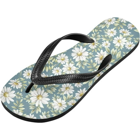 

Camomile Daisy Flip Flop Casual Non-slip Thong Sandals for Women Men Beach Summer Slippers XS Indoor Outdoor