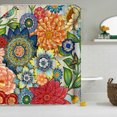 thumbnail image 4 of Cortina De Ducha Boho, Cortina De Ducha De Baño Floral De Granja Para Baño, Conjunto De Cortina De Ducha Impresa De Tela De Poliéster, 12 Ganchos Incluidos Muyoka Hogar, 4 of 7