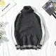 thumbnail image 3 of Ropa de hombre Suéteres de punto de cuello alto de cuello alto para hombres Suéteres de rayas blancas Cuello clásico Manga larga 100% Invierno 2024 X, 3 of 5