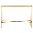 thumbnail image 6 of Evelyn&Zoe Henley 42" Wide Rectangular Console Table with Glass Top, Brass, 6 of 7