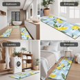 thumbnail image 5 of Yellow Lemon Fruit Flowers BlueWhite Pattern Kitchen Rugs Sets Of 3,Kitchen Runner Rugs Non Skid Washable,Decorative Kitchen Floor Mats for Kitchen,Sink,Laundry,17"x30"+ 17"x47" + 17"x59", 5 of 6