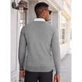 thumbnail image 4 of HAOMEILI Mens V Neck Dress Sweater Long Sleeve Slim Fit Fashion Pullover Sweater, 4 of 7