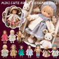 thumbnail image 3 of LUVCLS Muñeca Waldorf hecha a mano, mini muñecas para vestir, mini linda muñeca nativa de esmalte;, 3 of 7