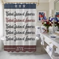 thumbnail image 4 of United States Shower Curtain, 48" x 72", Red Blue Independence Day Stars Vintage Wood Grain Waterproof Bathroom Curtain Washable Shower Curtain Set with 12 Hooks, 4 of 9