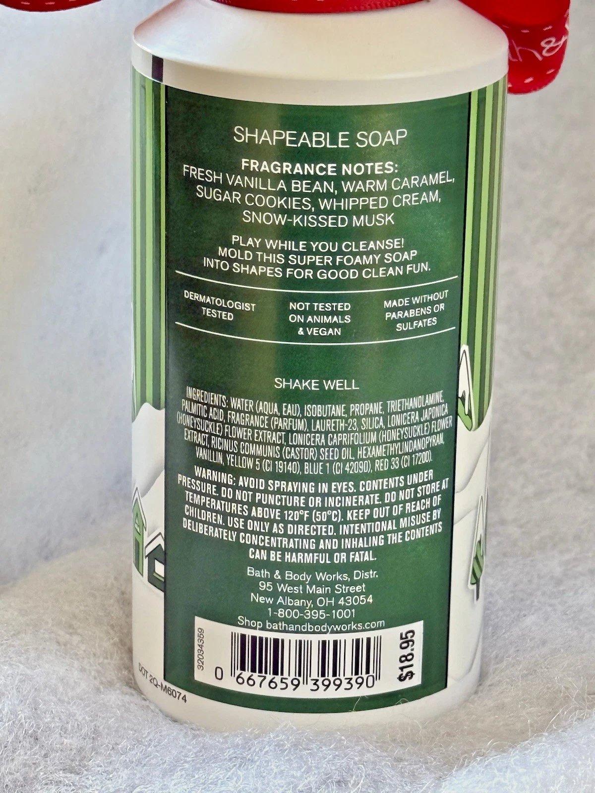 Bath & Body Works Shapeable Vanilla Bean Noel Bath Soap, 4.9 Fl Oz