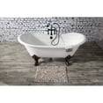 thumbnail image 2 of Aqua Eden VCT7DS6731NL5 67-Inch Cast Iron Oval Double Slipper Clawfoot Tub (7-Inch Faucet Drillings) in White/Oil Rubbed Bronze, 2 of 7
