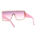 thumbnail image 3 of Women's Sunglasses Studded Oversized Square Mono Lens Fashion UV400 Pink, Pink, 3 of 5