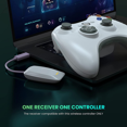thumbnail image 4 of Wireless Controller for Xbox 360, 2.4GHz Enhanced Dual Vibration Game Controller with Receiver Remote Gamepad Joypad Joystick for Xbox 360 Slim PS3 and PC Windows 7/8/10 (White), 4 of 5