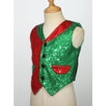 thumbnail image 3 of iiniim Boys Sparkly Sequins Christmas Santa Elf Vest Waistcoat Jacket Sleeveless Latin Jazz Disco Dance Costume Red&Green 6, 3 of 7