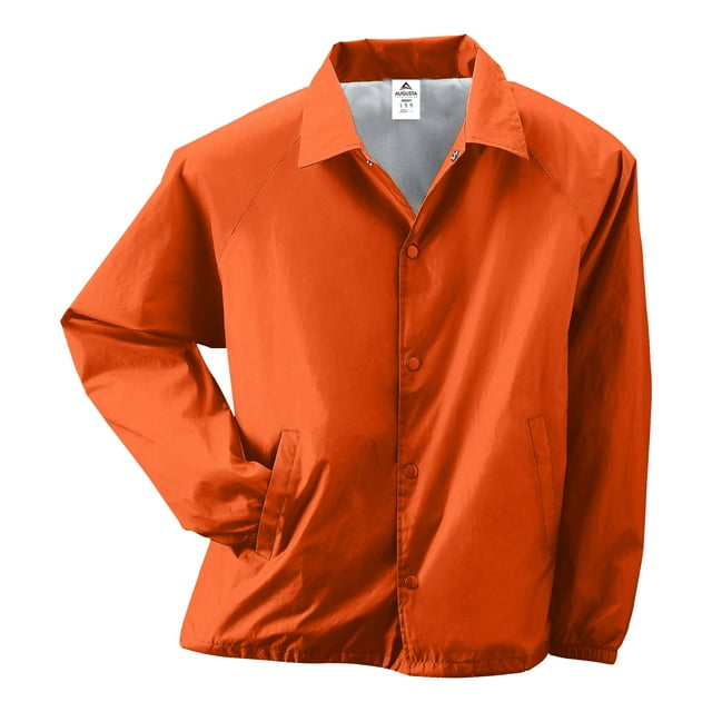 Augusta Sportswear Mens Nylon Coachs Jacket/Lined, S, Orange