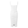 thumbnail image 5 of Womens Summer Off The Shoulder Ruched Bodycon Dresses Sleeveless Fitted Party Club Midi Back Dress Evening Fall Dresses Sequins Floor Length Dress Stretch Dress Long Bridesmaid Dresses Dresses Size 12, 5 of 6