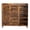 Brown, variant on Shoe Cabinet Rustic Entryway Storage Organizer with 2 Doors 5 Open Compartments MDF Construction Tabletop with Raised Edge for Hallway Mudroom