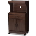 thumbnail image 1 of Baxton Studio Tannis Microwave Stand in Dark Walnut Brown, 1 of 9