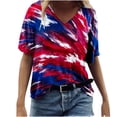 thumbnail image 1 of Blusa de manga corta con cuello en V para mujer, informal, sexy, a la moda, de verano Pompotops  hkajfhjk470194, 1 of 5