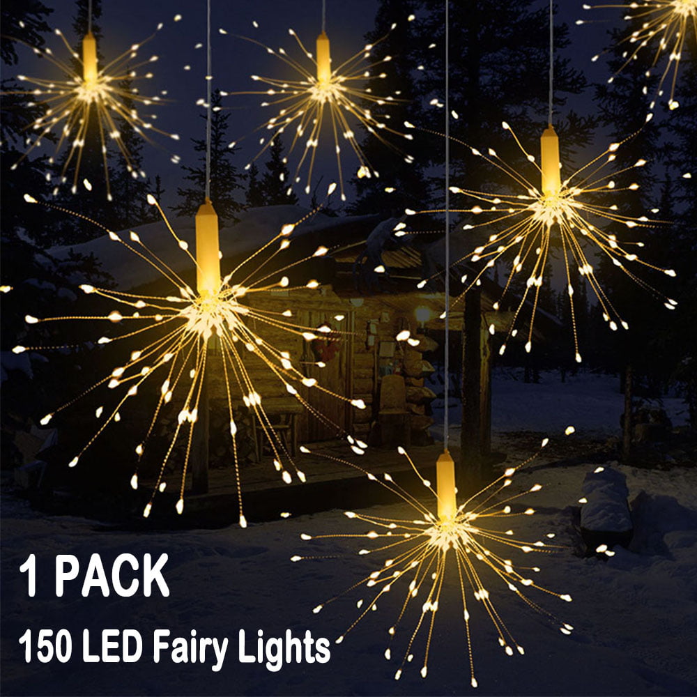 150 LED Fairy Lights, Battery Operated Hanging Light, Fireworks Lights w/ 8 Modes Dimmable ...
