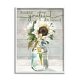 thumbnail image 3 of Stupell Industries Grateful & Blessed Layered Sunflower Country Planked Pattern Graphic Art White Framed Art Print Wall Art, Design by Theresa Heidel, 3 of 5