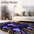 thumbnail image 2 of ODIKA 3'x5' Machine Washable Non-Slip Area Rug, Jellyfish Floating Kelp Forest Deep Sea Adventure Motif High Traffic Rug with Pad, Black, 705658, 2 of 8
