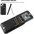 thumbnail image 4 of Compatible with iPhone 15 Case Wallet with Credit Card Holder, Flip Premium Leather Magnetic Clasp Kickstand Heavy Duty Protective Cover for iPhone 15 6.1 Inch (Black), 4 of 7