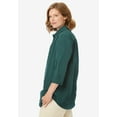 thumbnail image 3 of Woman Within Plus Size No Iron Three-Quarter Sleeve Peachskin Shirt, 3 of 6