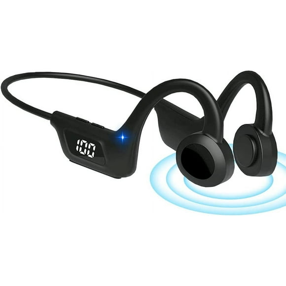 Open Ear Bone Conduction Concept Headset Wireless Bluetooth Sport Headphones with Mic Earphone Lightweight Painless Wearing Sweatproof Earpiece Stereo Earphone for Running Hiking Bicycling