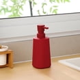 thumbnail image 5 of Small Soap Dispenser for Bathroom and Kitchen, Modern Farmhouse Striped Style Plastic Hand Soap Dish Soap Dispenser with Pump Matte Red, 5 of 6
