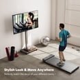 thumbnail image 6 of FITUEYES Rolling Floor TV Stand For 32''-70'' Tvs,Morandi Grey&with Swivel Mount,Wooden Base,Corner Universal Stands for Bedroom, Outdoor, Small Dorm, 6 of 8