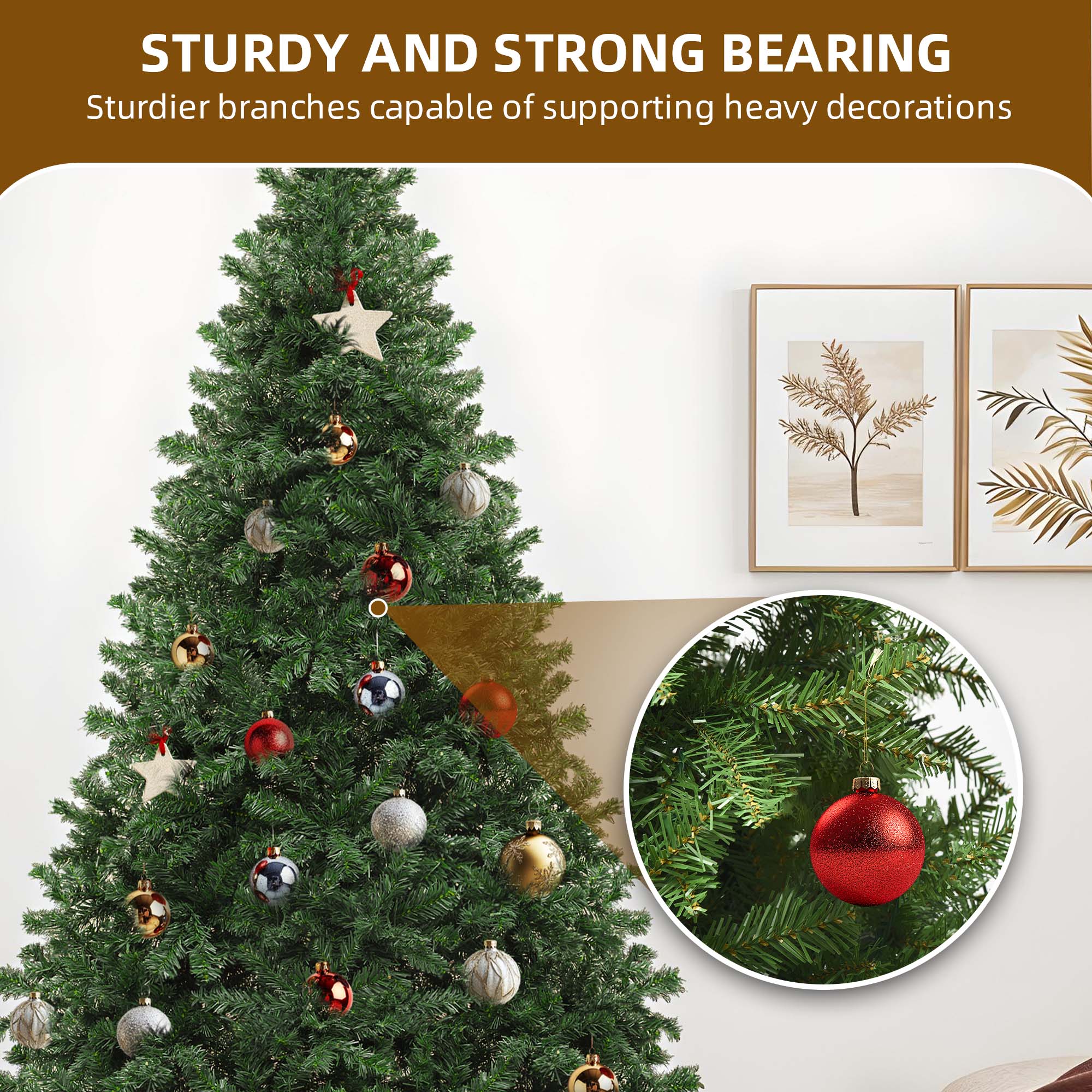 DEXTRUS 6ft Artificial Spruce Christmas Tree with Metal Base photo 5