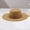 Brown, variant on Unisex Wool Tweed Cowboy Hat, 9.5cm Wide Brim Oval Crown Fedora With Riveted Leather Strap, Solid Color Warm Hat For Fall Winter Outdoor Festival Daily Wear Pink One Size
