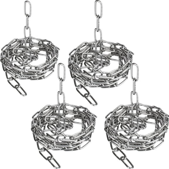 NOGIS Heavy Duty Chain Stainless Steel, 4pcs 59in x 0.06in Metal Chain Link Safety Chain for Hanging Plants/Shade Sail/Decorative/Fence/Pet Dog Chain/Bird Feeder/Anti-Theft/Clothes Hanging