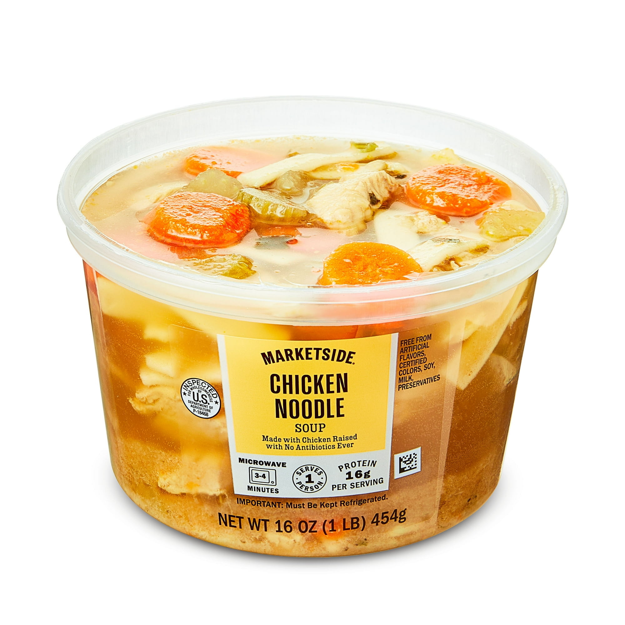 Marketside Chicken Noodle Soup, Fresh Deli Soup, 16 oz Cup