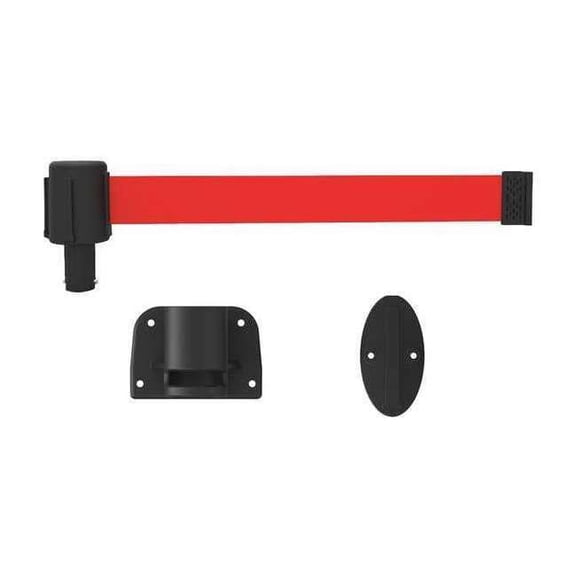 Retractable Belt Barrier, Red, 15 ft Length, Restricted Area