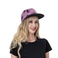 thumbnail image 4 of Flat Bill Trucker Hats for Women Men - purple Eggplant Pattern Adjustable Flat Baseball Cap Snapback Hats Dad Hats for Men, 4 of 7