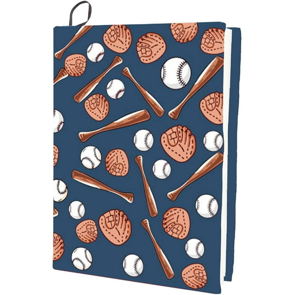 Baseball Sports Stretchable Book Cover Cartoon Washable Reusable Nylon Cloth Elastic Covers Protector 9.4x15.7 Inch Notebook Wraps for Hardcover Paperbacks Book Lovers Gift Notebook Textbook