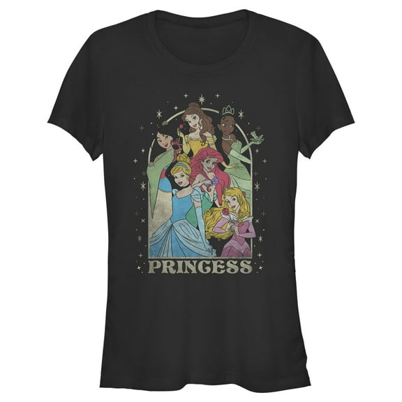 Junior's Disney Princess Arch  Graphic Tee Black 2X Large