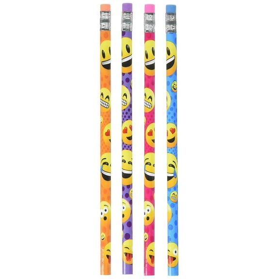 Emoji Pencil, 7.5-Inch, Pack of 48