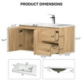 thumbnail image 4 of KZElegy 36" Floating Bathroom Vanity with Sink, Double Drawers and Doors,36in Wall Mounted Bathroom Storage Cabinet with Undermount Ceramic Sink, 4 of 9