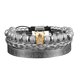 thumbnail image 2 of Pulseras de corona Micro pavé de lujo para hombre, abalorio real romano, brazaletes de cristales de acero inoxidable, regalo de joyería para pareja, 2 of 8