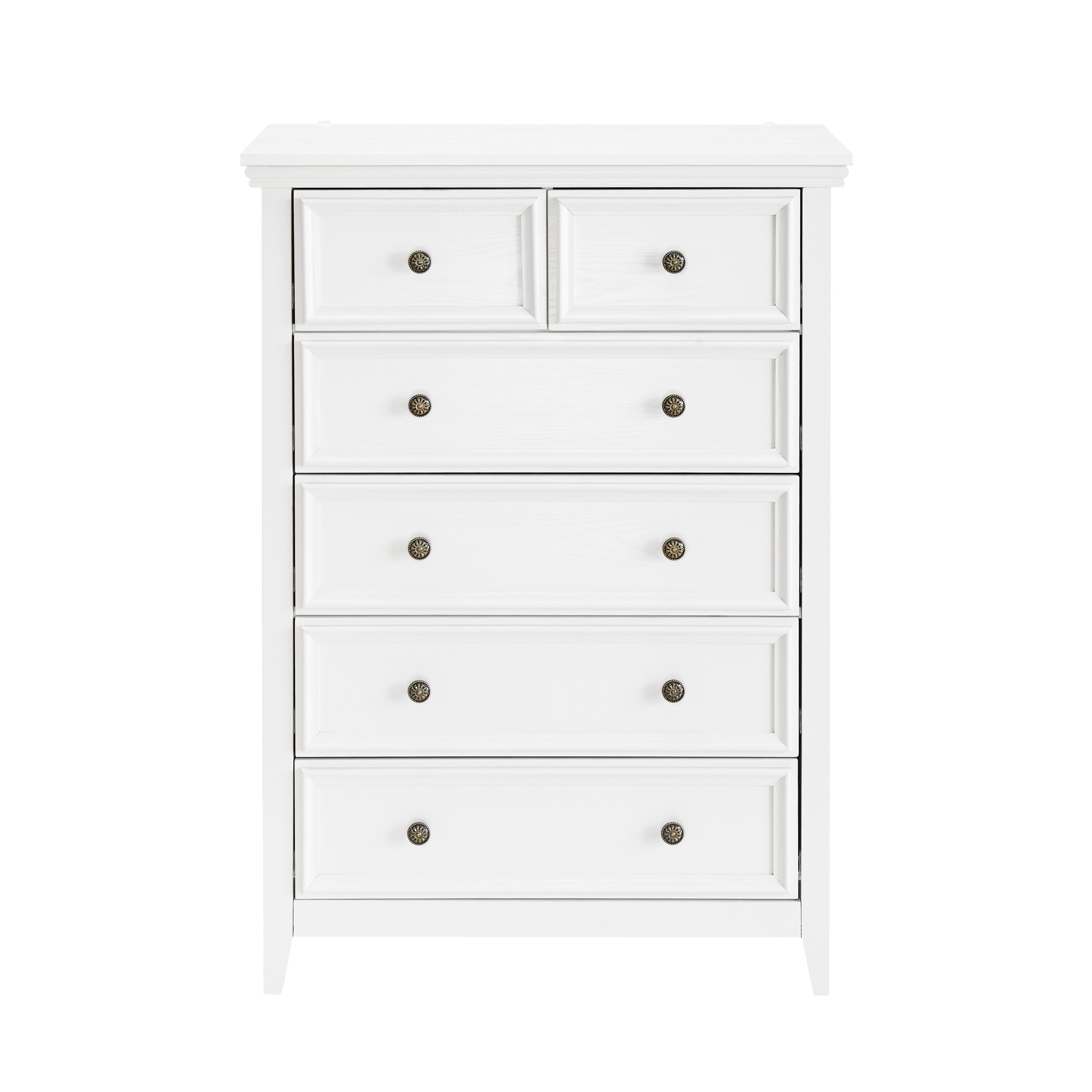 Noble House Eldune Farmhouse 6-Drawer Dresser, Tall Clothes Storage Chest Organizer, for Bedroom, Hallway, White