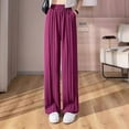 thumbnail image 4 of Timegard Fromal Pants for Women Plus Size Straight Leg Elastic High Waist Ruched Business Casual Loose Pants, 4 of 5