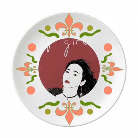 

Great Girl Figure Art Design Illustration Flower Ceramics Plate Tableware Dinner Dish