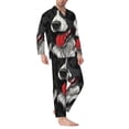 thumbnail image 2 of Wukai Independence Day Collie Men's Long Sleeve Pajama Set,Long Sleeve Mens Sleepwear with Pockets & Front Fly-, 2 of 7