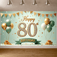 thumbnail image 6 of Golden Green 80th Birthday Banner Glittery Numbers Display Balloon Decor Star Pattern 80th Celebration Backdrop for 80th Birthday Party Elderly Celebration Indoor Decoration, 6 of 9