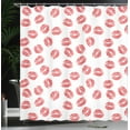 thumbnail image 4 of Ambesonne Feminine Shower Curtain, Red Lipsticks Kiss Marks, 69"Wx70"L, White Red, 4 of 5