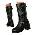 thumbnail image 5 of Women's Boots Knee Block Heel Zipper Boot Heel Knee High Boots For Disco Evening Party, 5 of 8