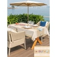 thumbnail image 5 of Outdoor Tablecloths with Umbrella Hole & Zipper, Yellow Summer Coastal Tablecloth Rectangle 60x84 Inch, Modern Ocean Waves Starfish Shell Waterproof Table Cloth, Patio/Pool/Picnic Table Covers, 5 of 8